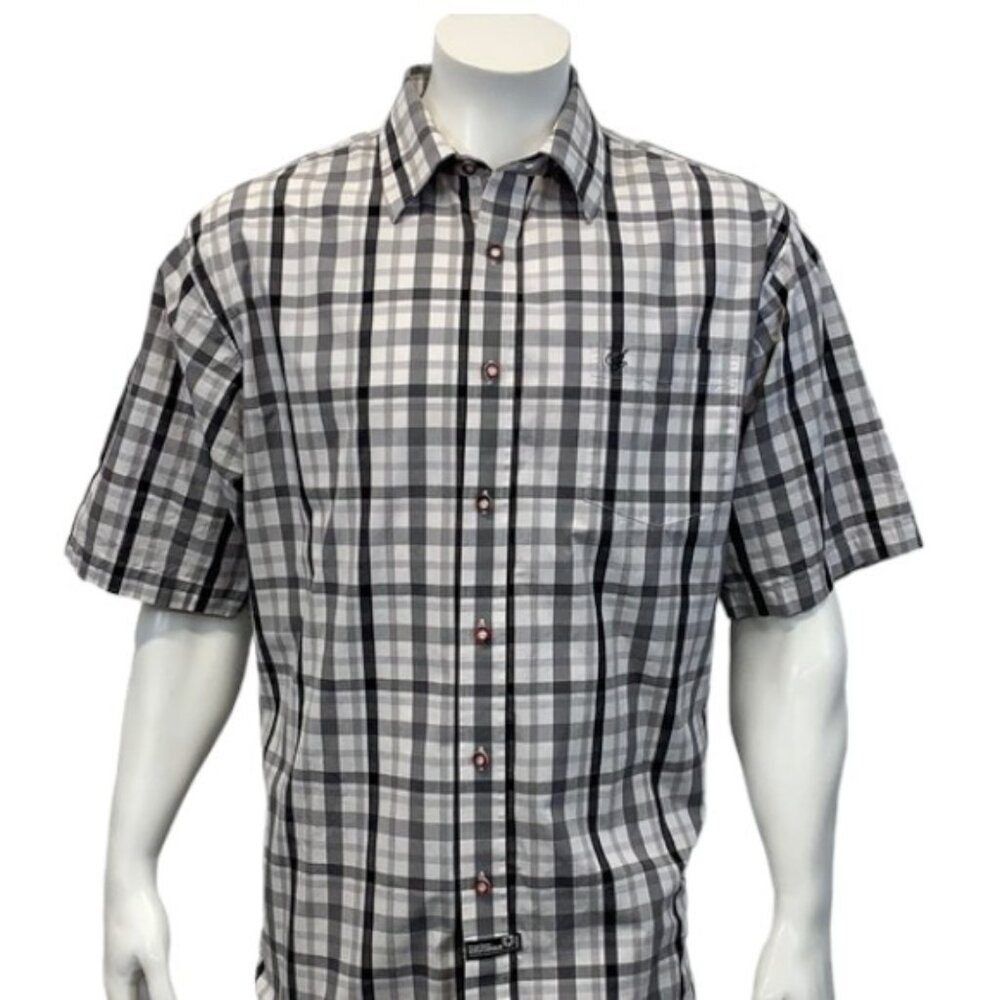 South Pole Hexagon Product Men’s Plaid Shirt LG